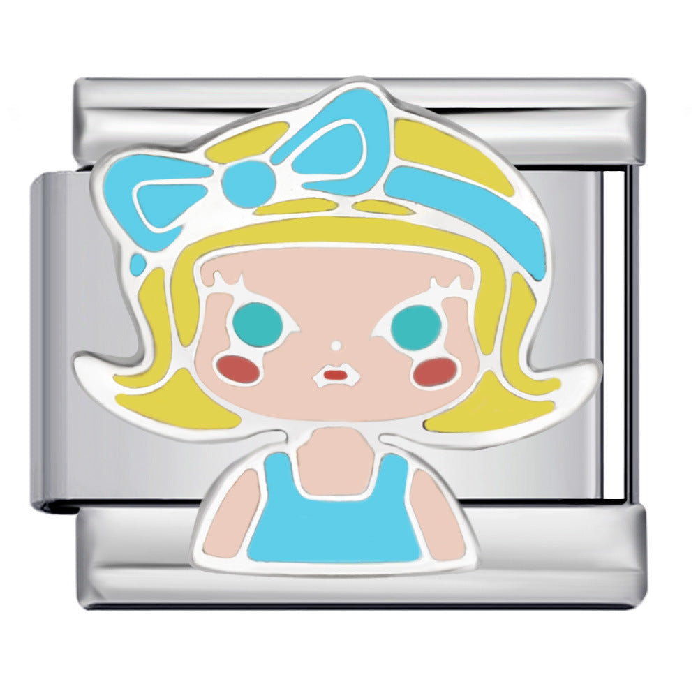 Pulsera de encanto italiano de 5 piezas al por mayor de 9 mm empalme de bricolaje lindo pulsera compuesta de acero inoxidable creativo