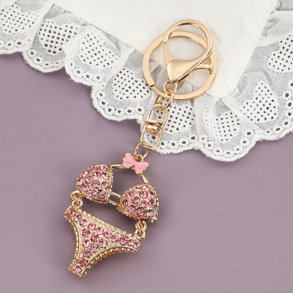 Wholesale Sparkly Rhinestone Zinc Alloy Keychain for Bag Charm Car Key Accessory Gift