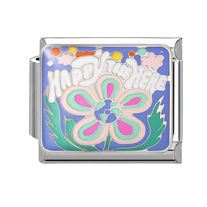 Wholesale 9mm Italian Charm Starter Bracelets DIY square Single Section Creative Stainless Steel Composable Bracelet