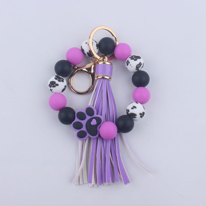 Wholesale Cartoon Dog Claw Silicone Beaded Wrist Keychain ACC-KC-GuangTian030