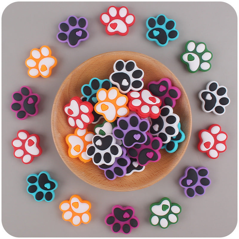 Wholesale Infant Cartoon Dog Claw Silicone Beads