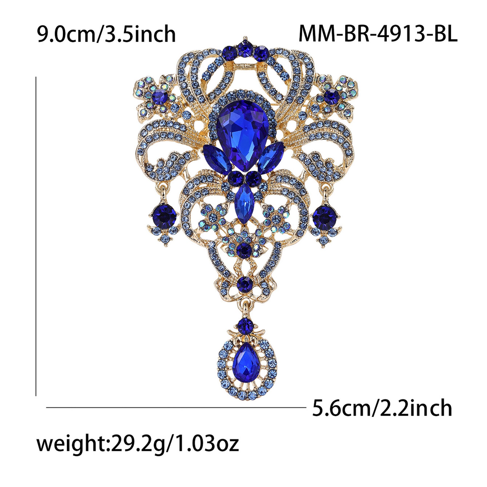 Wholesale Royal Palace Gold Alloy Brooch Pin With Glass Women S Fashion Jewelry Accessory Resale