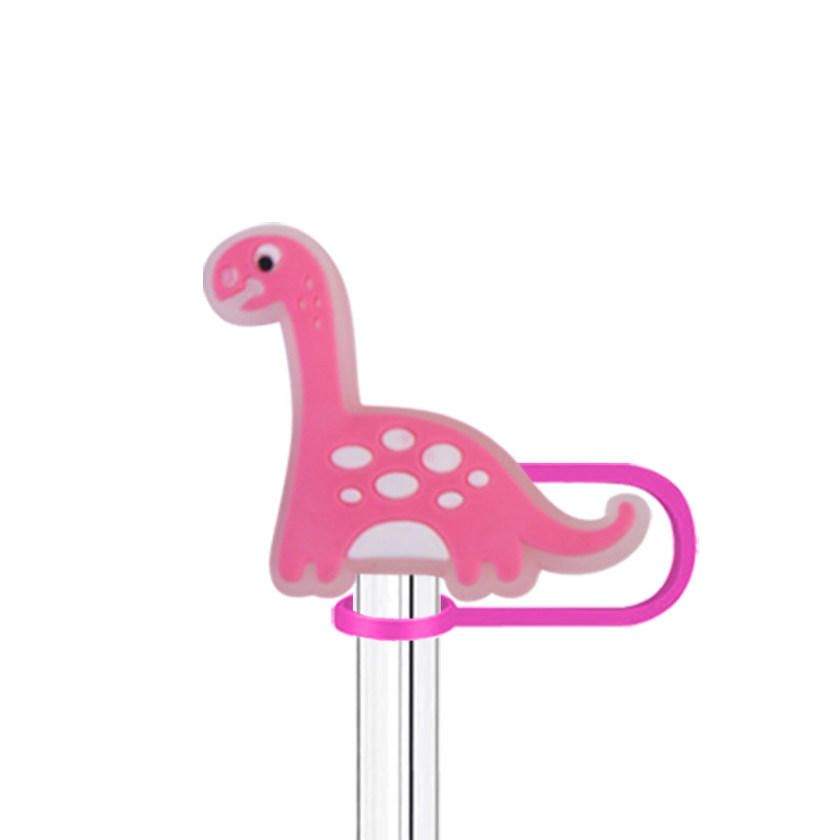 Wholesale  10pcs Cartoon Dinosaur 10mm PVC Soft Straw Tube Cap