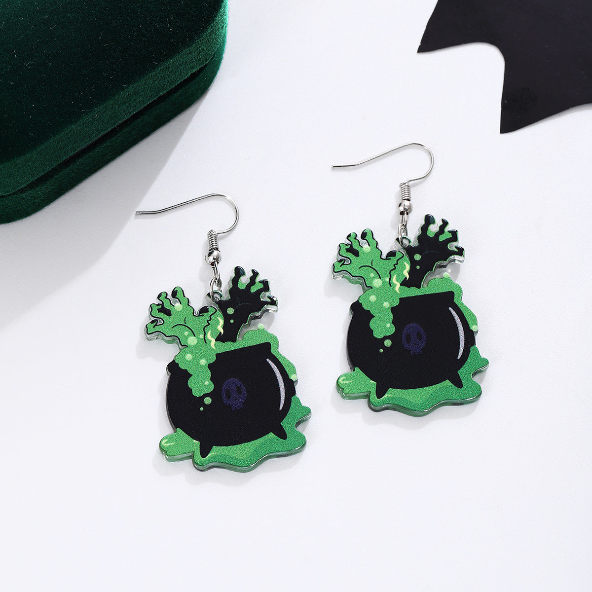 Wholesale Cartoon Horror Bat Acrylic Halloween Earrings ACC-ES-MDD040