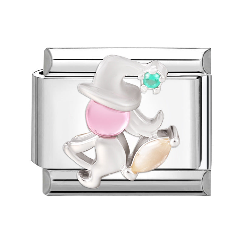 Wholesale 9mm Italian Charm Starter Bracelets DIY Flower Series Stainless Steel Composable Bracelet