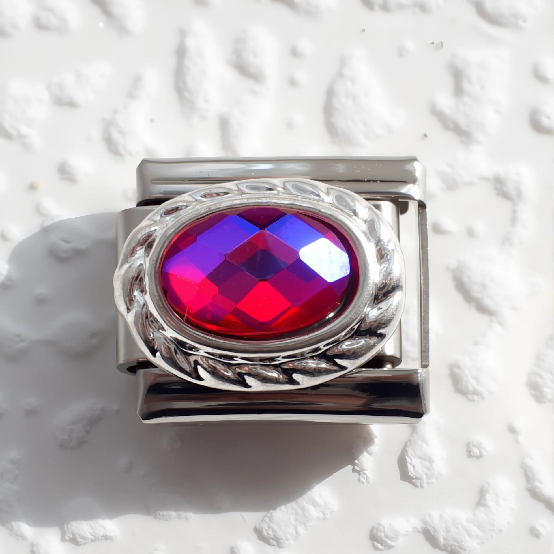 Wholesale 5pcs Italian Charm Bracelet 9mm DIY Splicing Gemstone Stainless Steel Composable Bracelet