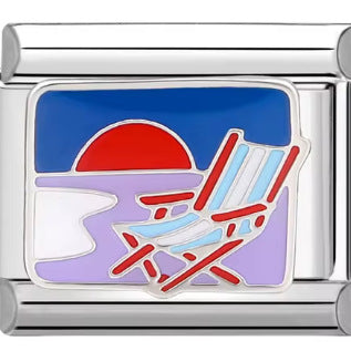 Wholesale Italian Charm Bracelet 9mm DIY Splicing Purple Scenery Love Stainless Steel Composable Bracelet