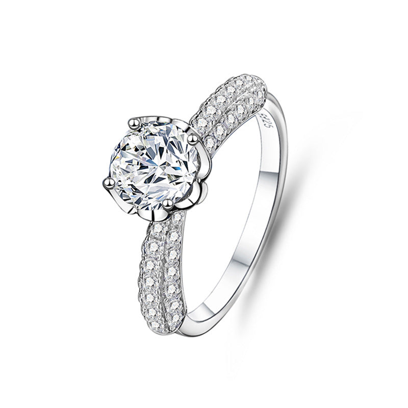 Wholesale luxury s925 sterling silver moissanite ring