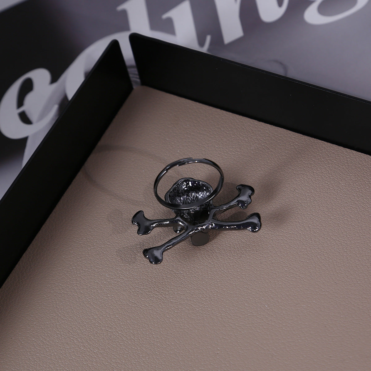 Wholesale  Creative Personality Gun Black Skull Ring