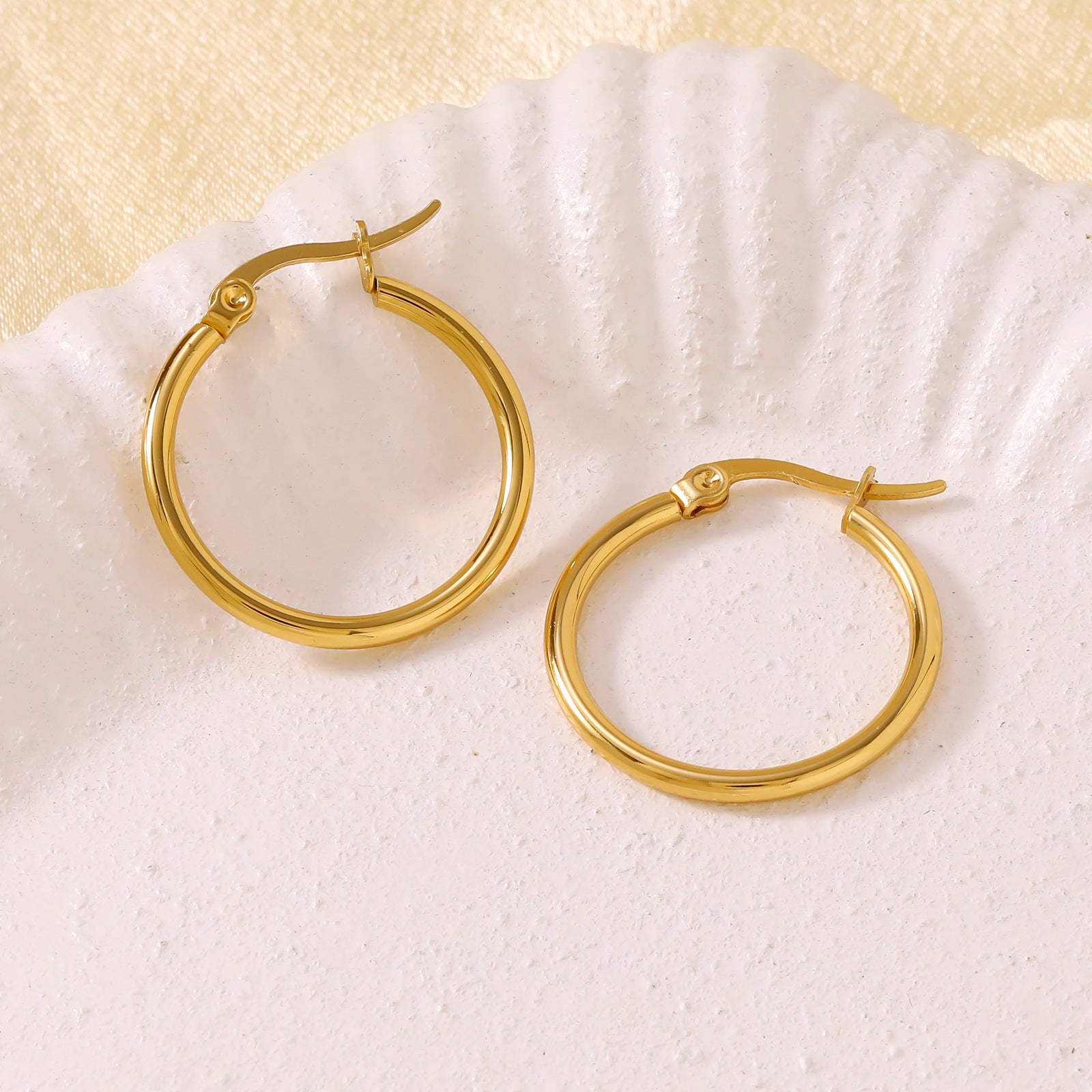 Wholesale 20mm Inner Diameter Stainless Steel Bold Hoop Earrings