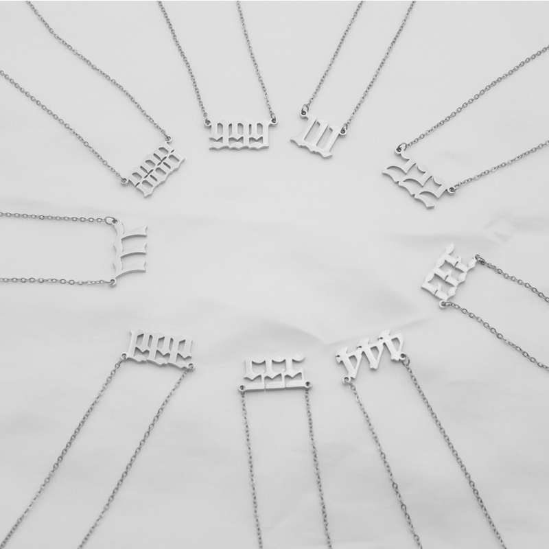 Wholesale Stainless Steel Angel Number Pendant Necklaces ACC-NE-XuanKa001