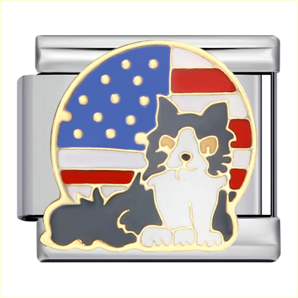 Wholesale  Italian Charm Bracelet 9mm DIY Splicing Removable Cartoon Pet Stainless Steel Composable Bracelet