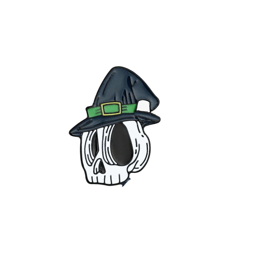 Wholesale  series brooch Ghost skull with hat accessories