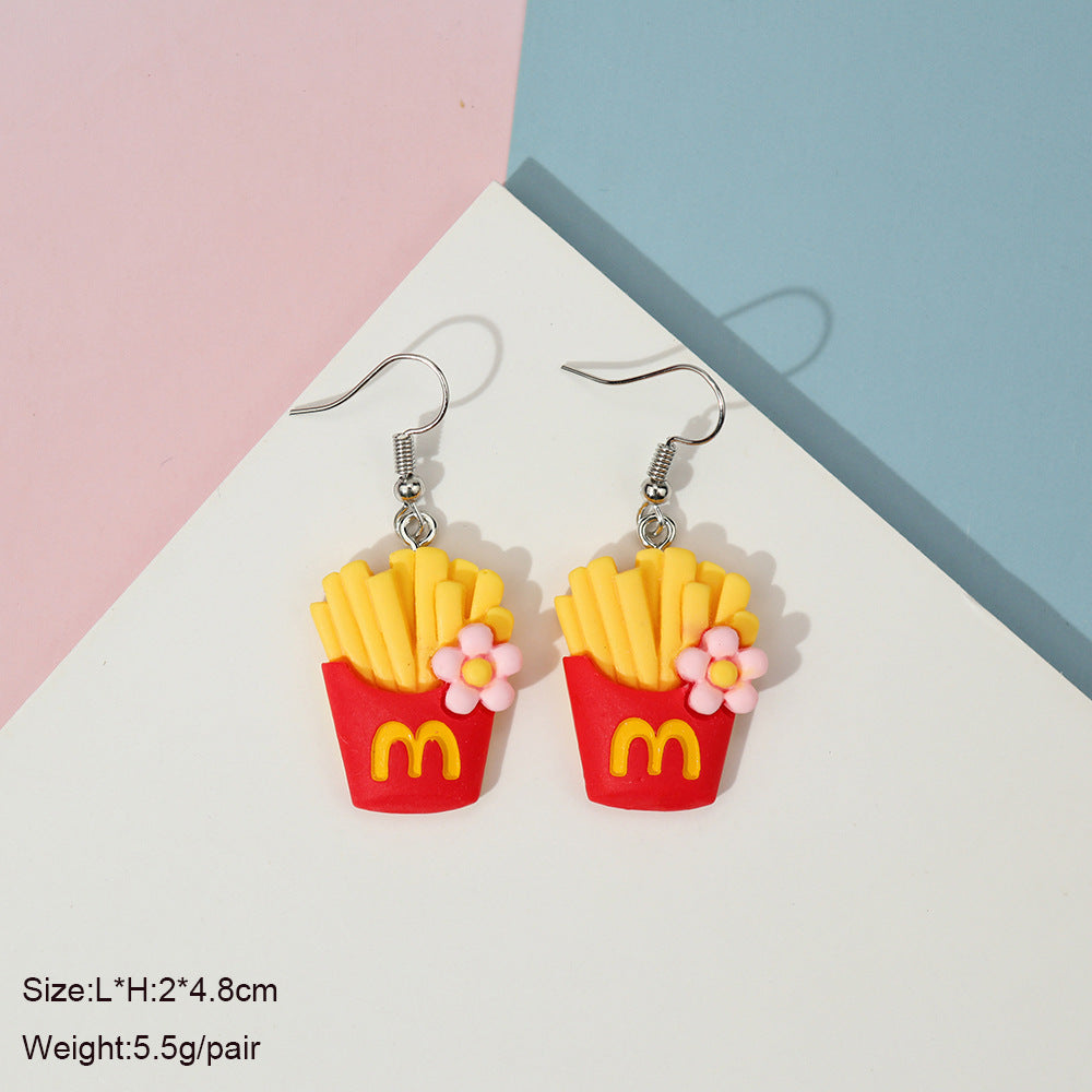 Wholesale  Food Play Earrings Creative  Potato Chips Earrings