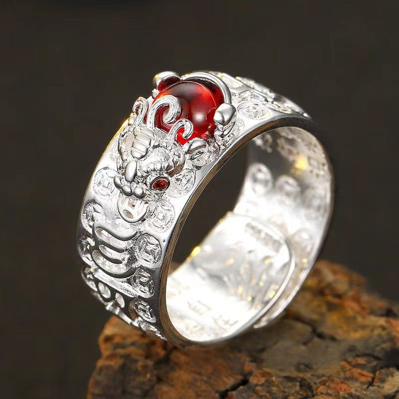 Wholesale Gold Plated Pixiu Ring Vintage Design Unisex Fashion Accessory