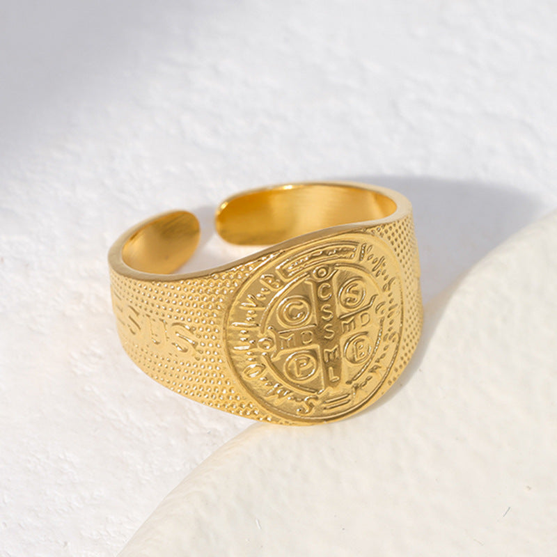 Wholesale Leaf Heart Shape Open Stainless Steel Rings ACC-RS-Manguo005