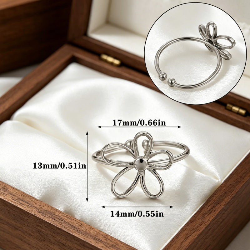 Wholesale Gold-Plated Copper Flower Bracelet &  Ring Set - Fashion Jewelry Accessory for Resale