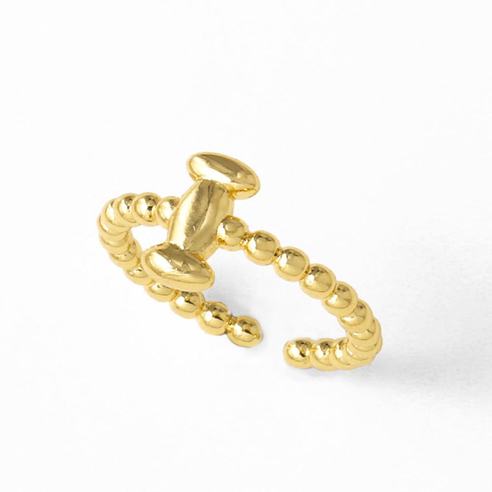 Wholesale 26 English letter rings gold-plated open rings