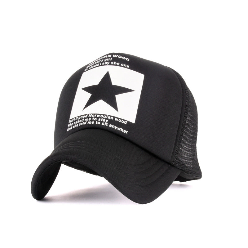 Wholesale Five-pointed Star Printed Mesh Cap  Baseball Cap
