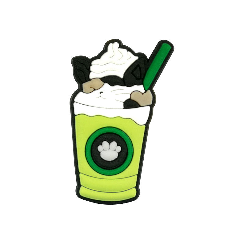 Wholesale PVC Shoe Flower Buckle Charms Cool Drink Design For Kids Sandals Cute Summer Casual Decorative Accent