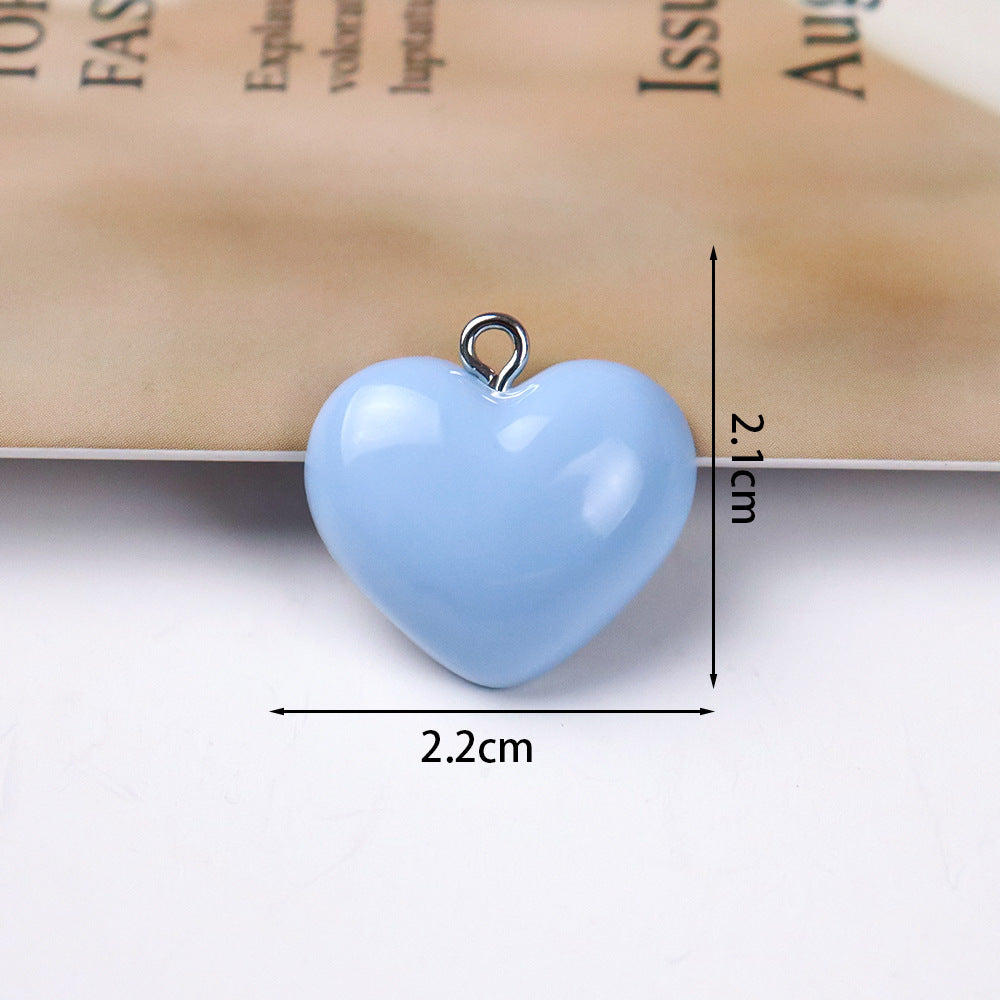 Wholesale 10pcs/ pack 22mm Love Pendant Candy Color Necklace Bracelet Earrings Jewelry Accessories DIY Keychain Mobile Phone Pendant Pendant