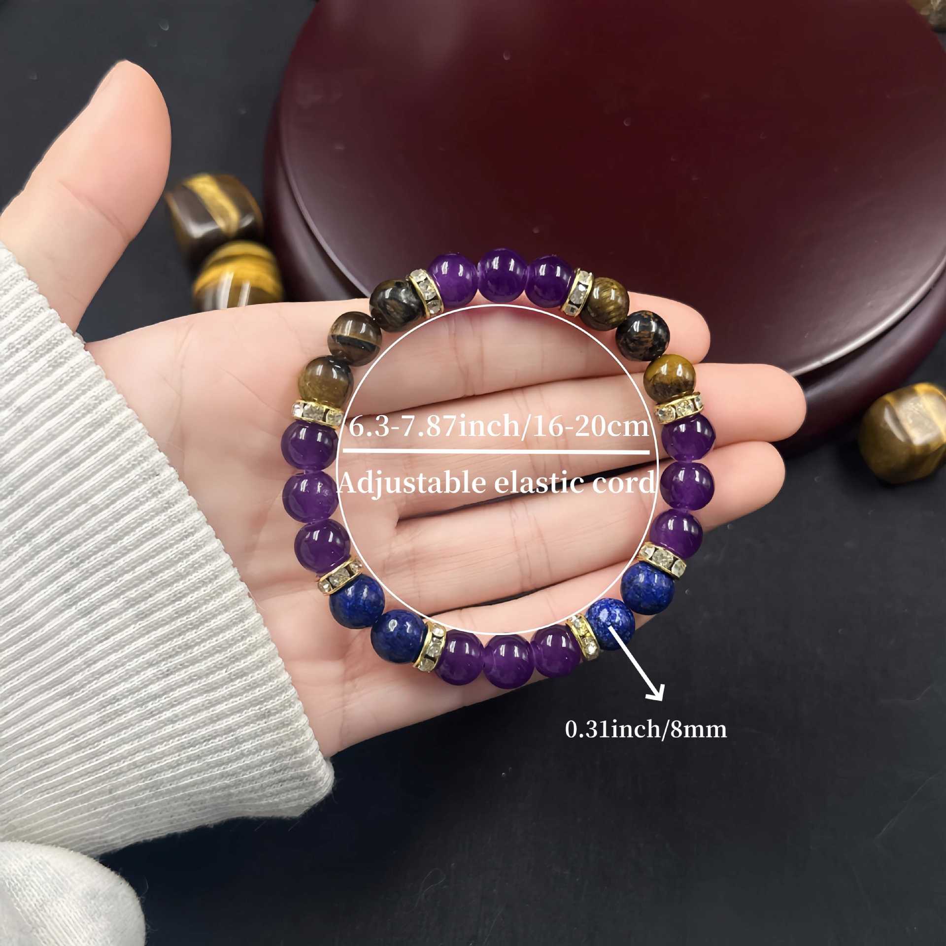 Wholesale Natural Amethyst Tiger Eye Lapis Lazuli Bracelet