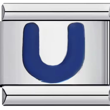 Wholesale 10pcs Italian Charm Bracelet 9mm DIY Splicing Removable Blue English Letters Stainless Steel Composable Bracelet