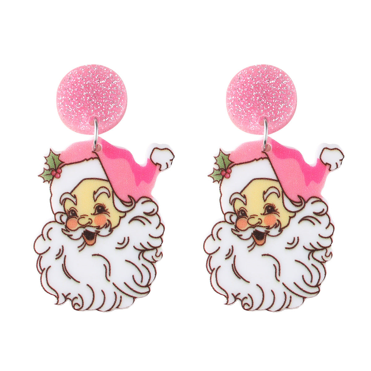 Wholesale Christmas Cute Pink   Pendant  Acrylic Earrings