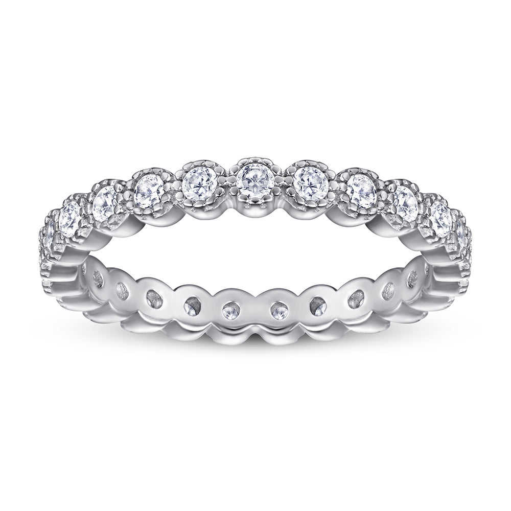 Wholesale Women S Geometric Silver Ring White Gold Finish Fashion Jewelry Accessory