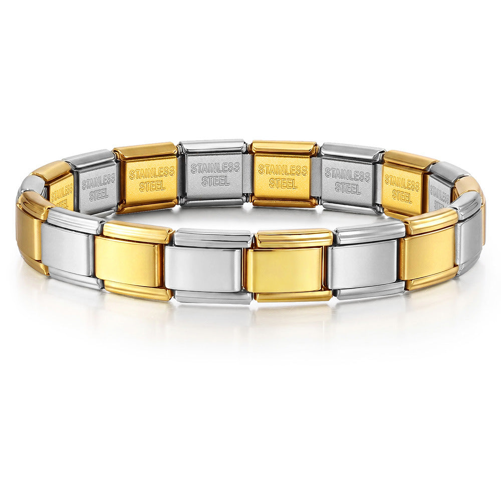 Wholesale Stylish Unisex Electroplated Stainless Steel Italian Charm Bracelet for Everyday Wear and Boutique Resale
