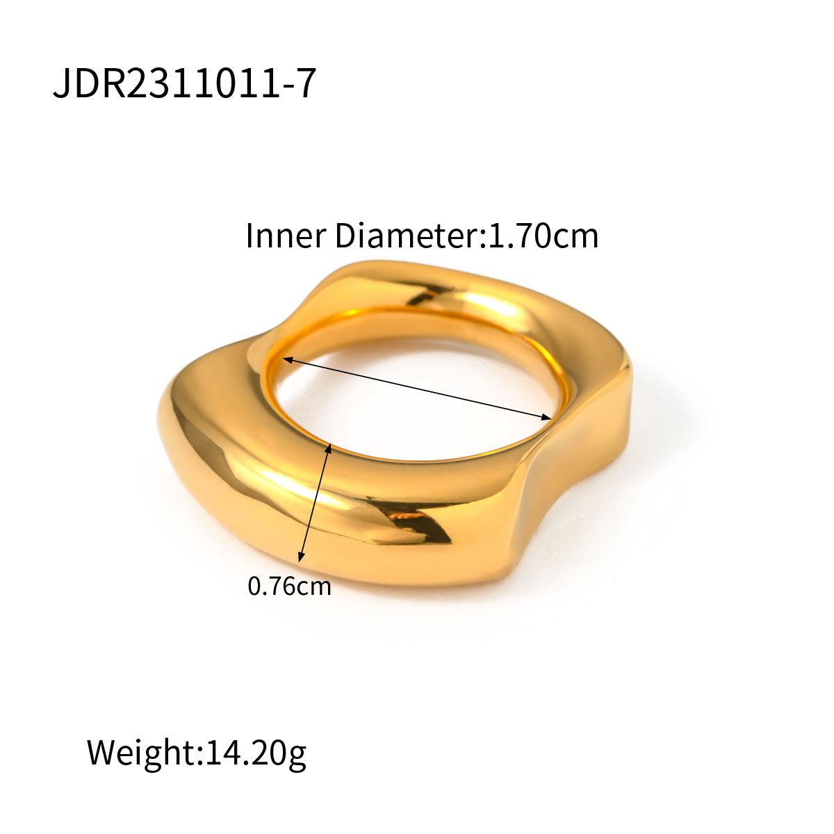 Wholesale  18K gold stainless steel smooth ring