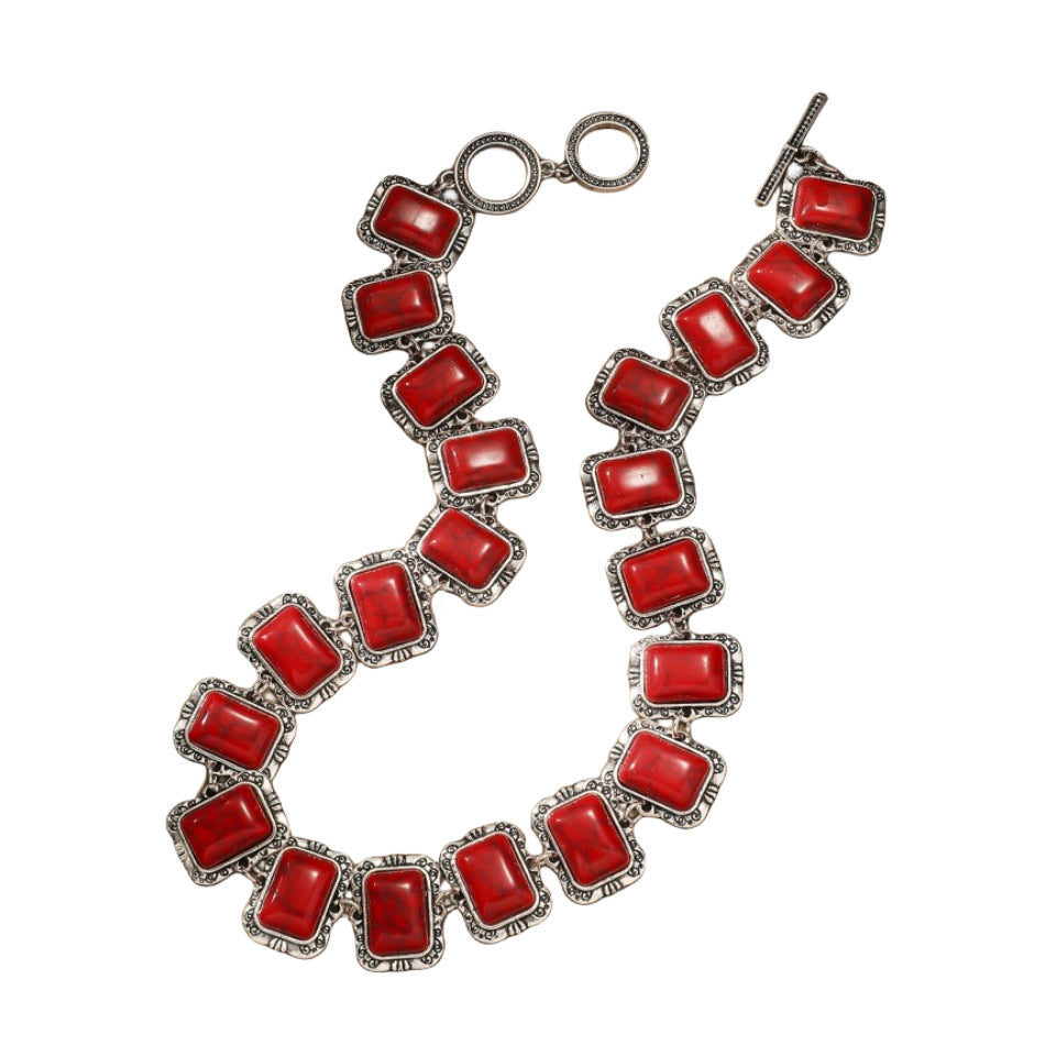 Wholesale bohemian Retro ethnic style turquoise necklace
