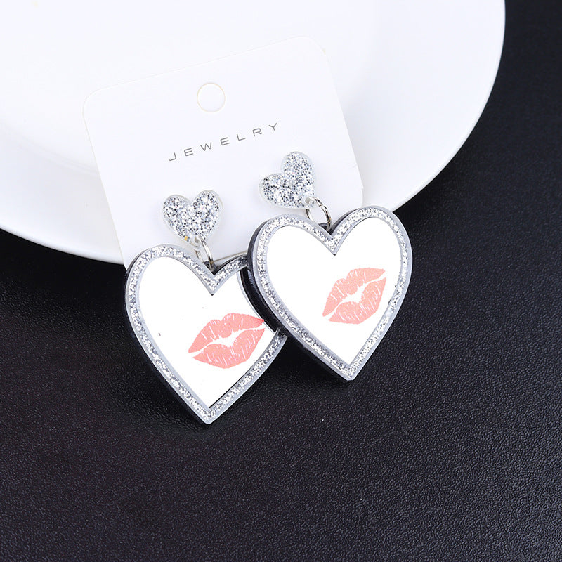 Wholesale  Skull Pocket Knife Mirror Heart Lip Earrings
