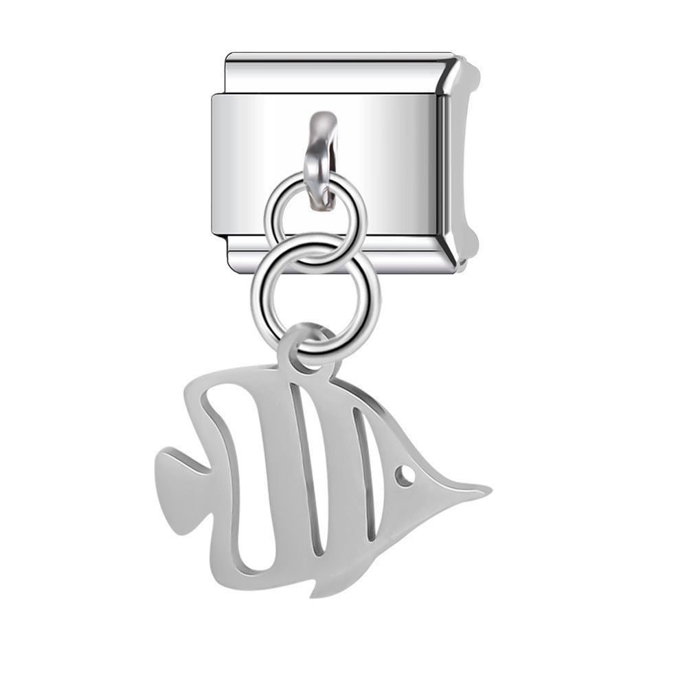 Wholesale Italian Charm Bracelet 9mm DIY Splicing Turtle Shell Stainless Steel Composable Bracelet