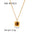 Wholesale  stainless steel 18K gold plated pendant inlaid natural Tiger Eye stone necklace