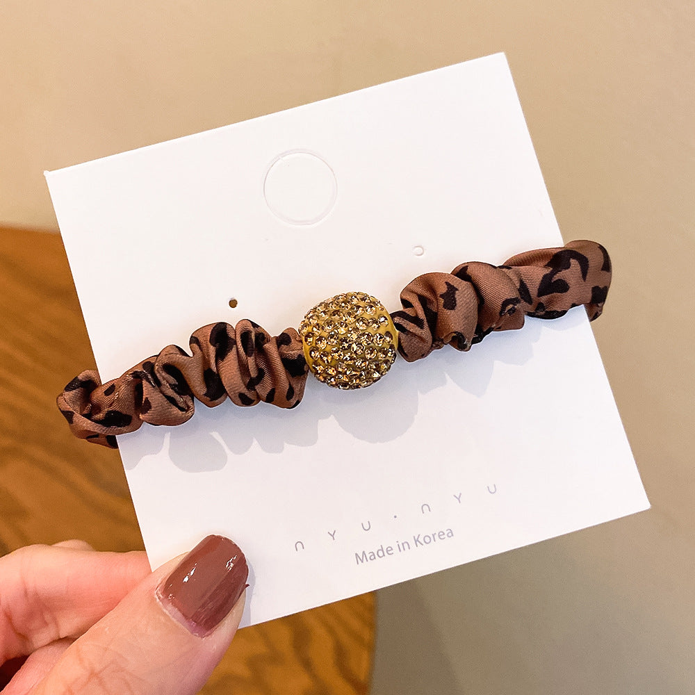 Wholesale Leopard Print Headband Hairband Rhinestone Hairband Hair Scrunchies ACC-HS-Huidi007