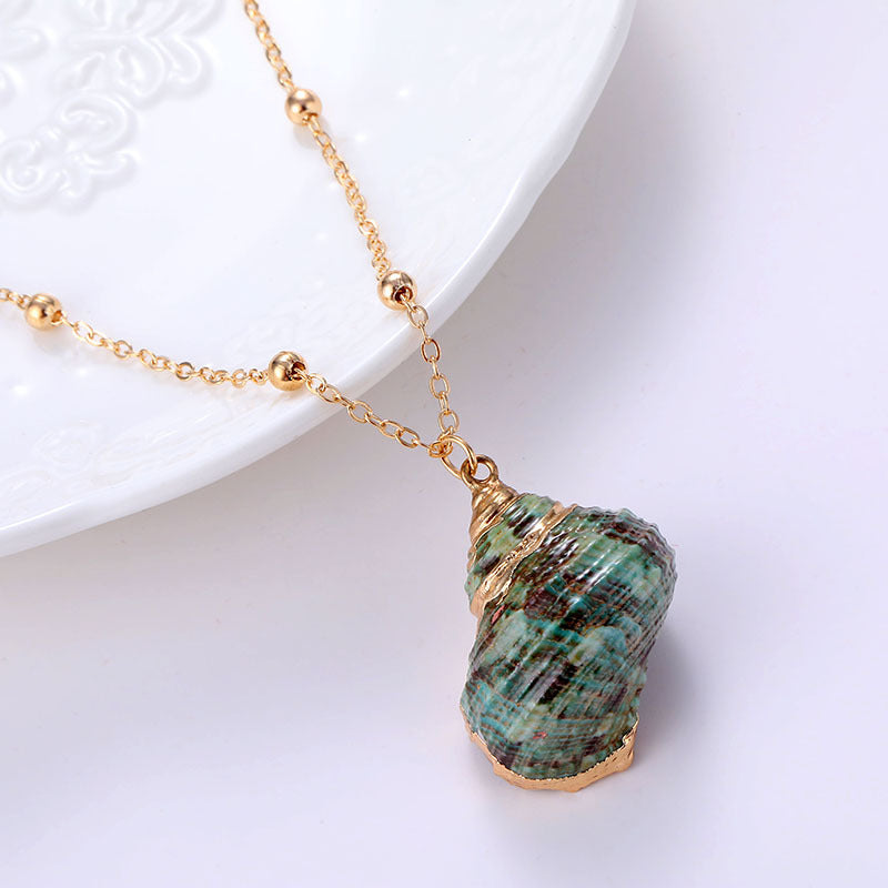 Wholesale Beach shell gold-plated conch necklace