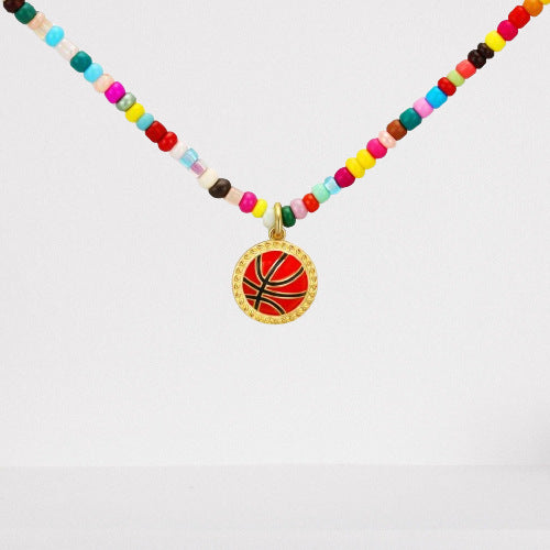 Wholesale Love Basketball Necklace Sports Style Rugby Volleyball Baseball Necklace