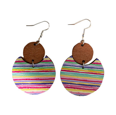 Wholesale wooden exaggerated bohemian earrings