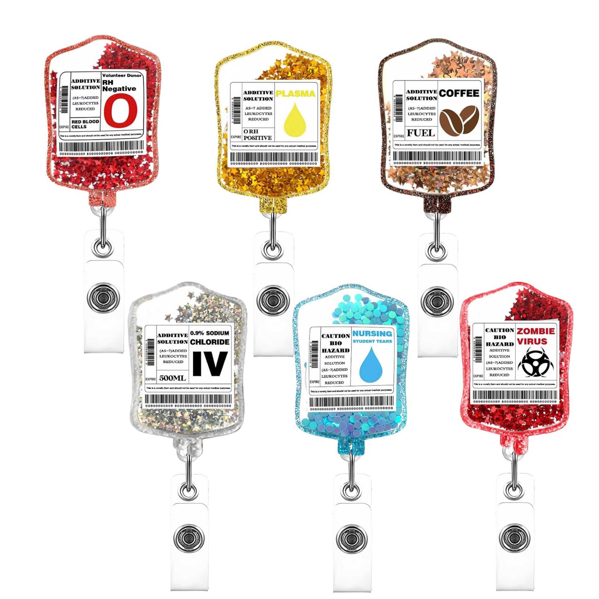 Wholesale IV Bag Design Liquid Glitter Retractable Badge Reel Fashion Accessory for ID Cards Boutique Resale