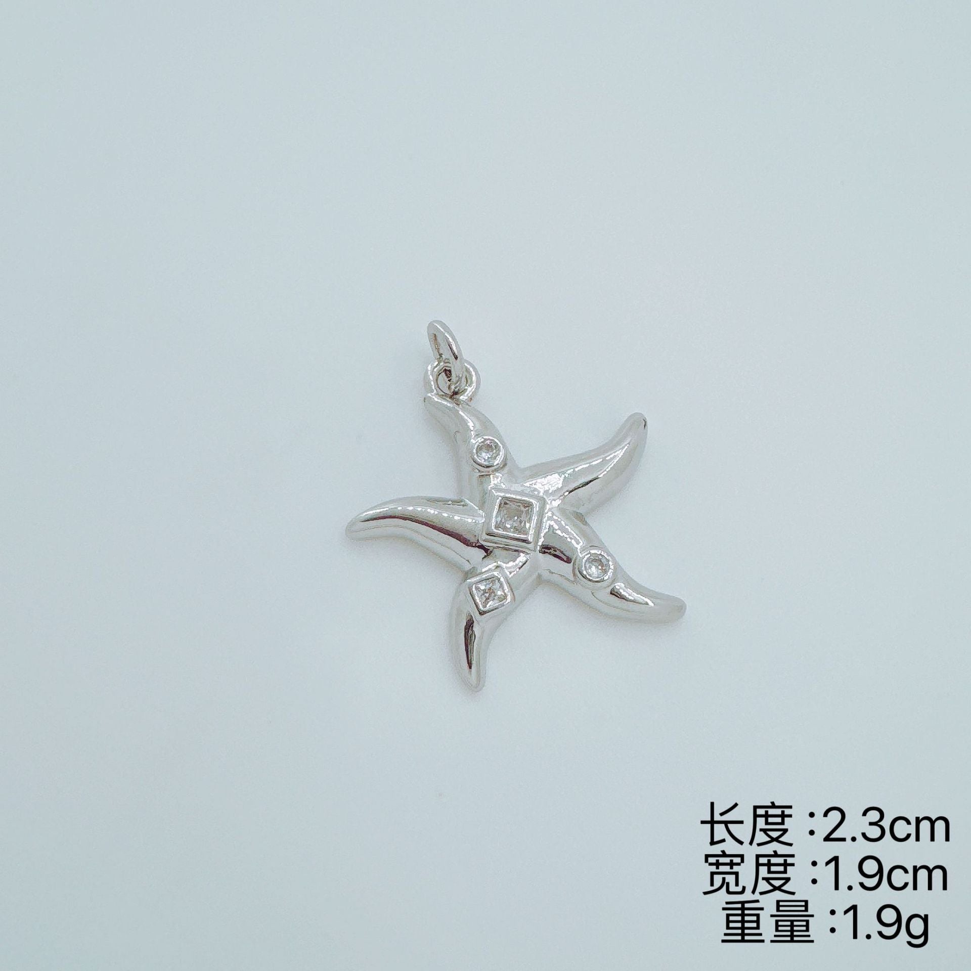 Wholesale Gold Plated Copper Starfish Zircon Necklace Trendy Fashion Accessory