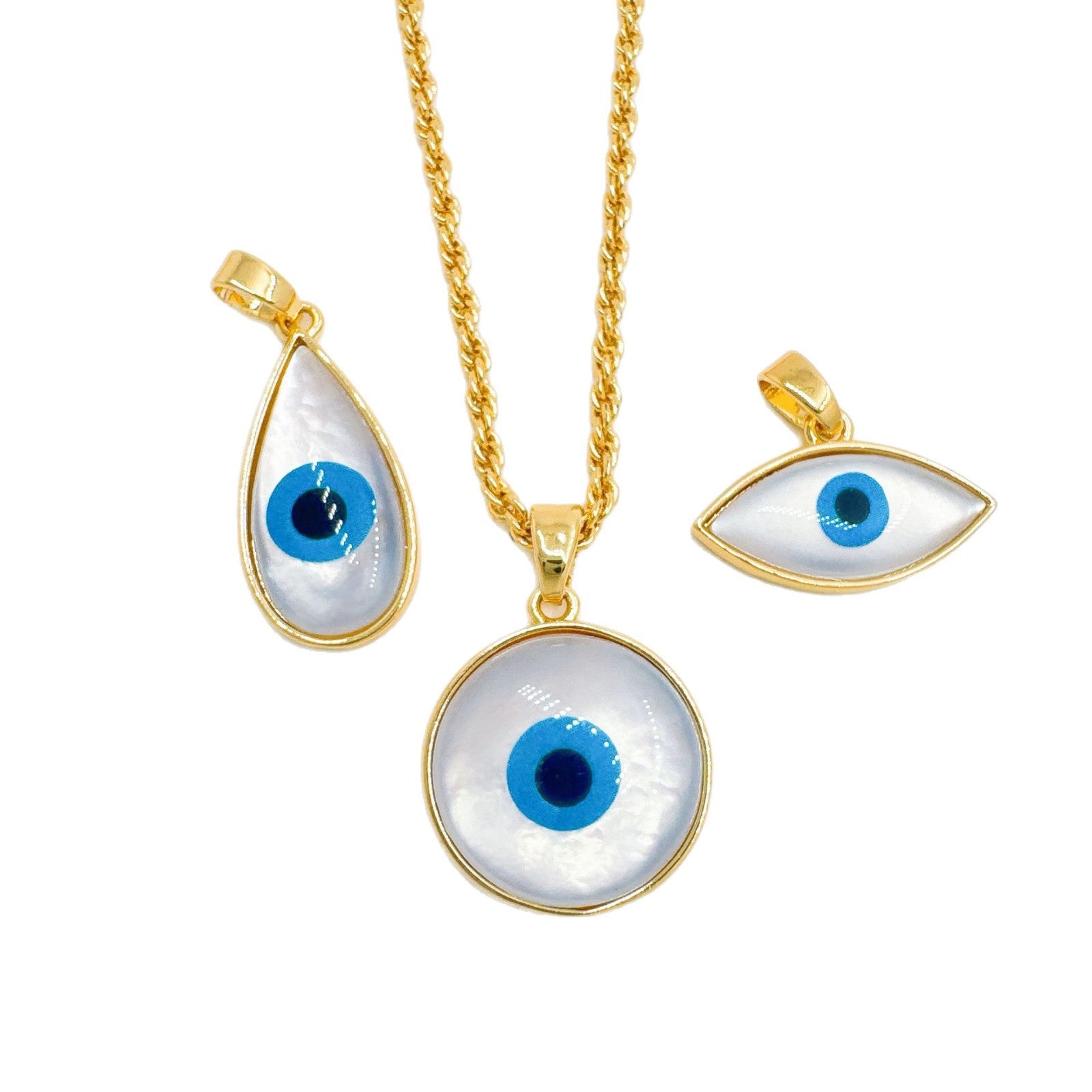 Wholesale Gold Plated Devil' s Eye Pendant Necklace Fashion Accessory Boutique Resale