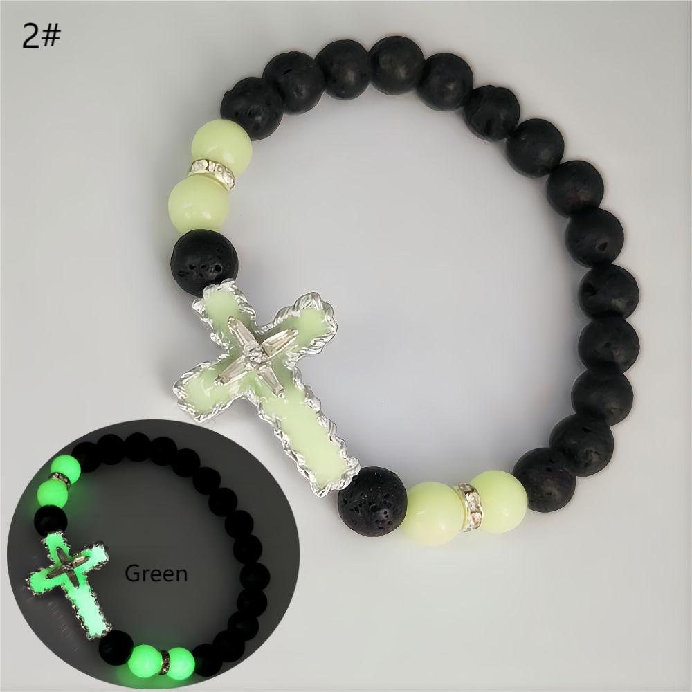 Wholesale  luminous alloy oil cross bracelet