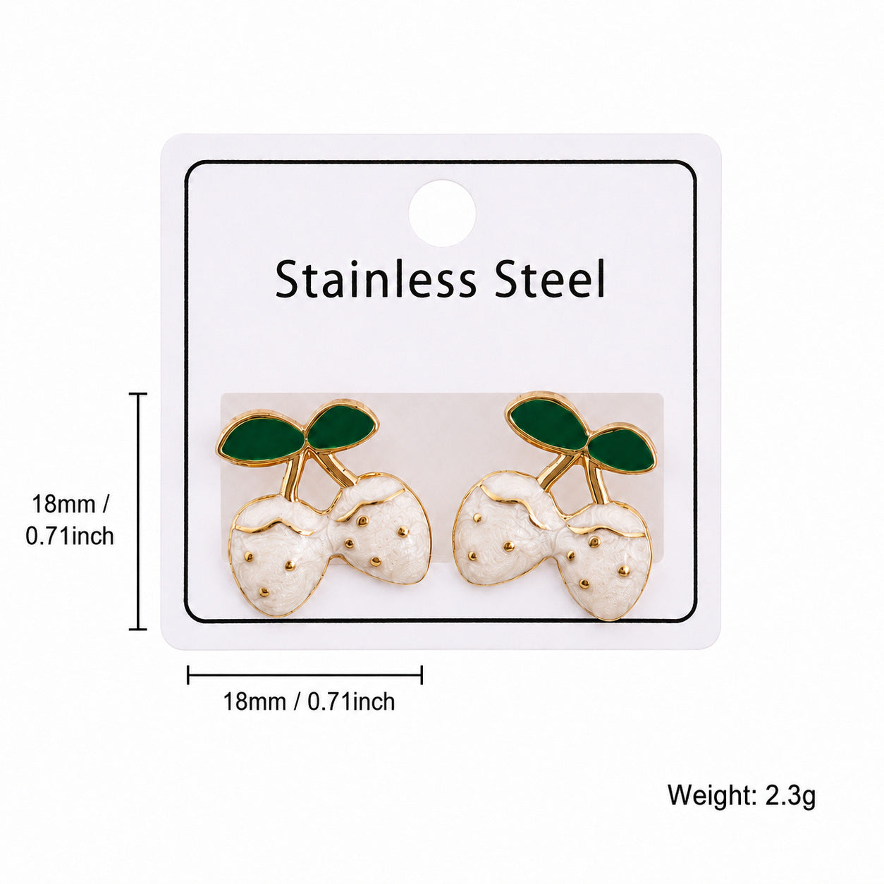 Wholesale 304 Stainless Steel Enamel Strawberry Earrings Fashion Fruit Jewelry Accessory for Party Gift