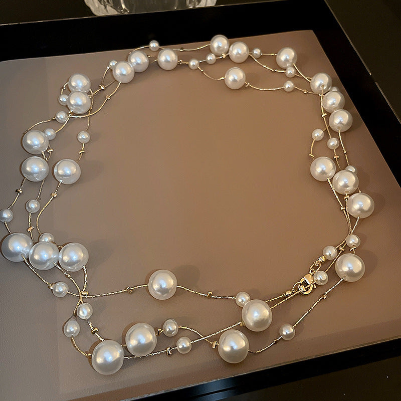 Wholesale Lace Collar Rhinestone Pearl Necklace