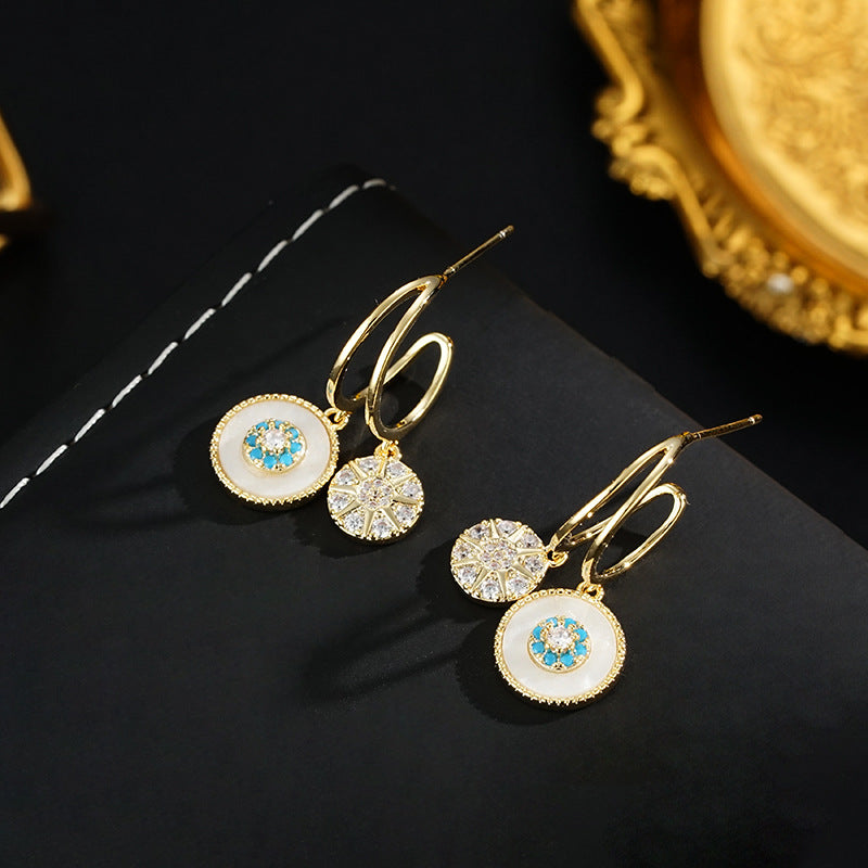 Wholesale  925 silver pin earrings zircon micro-set earrings