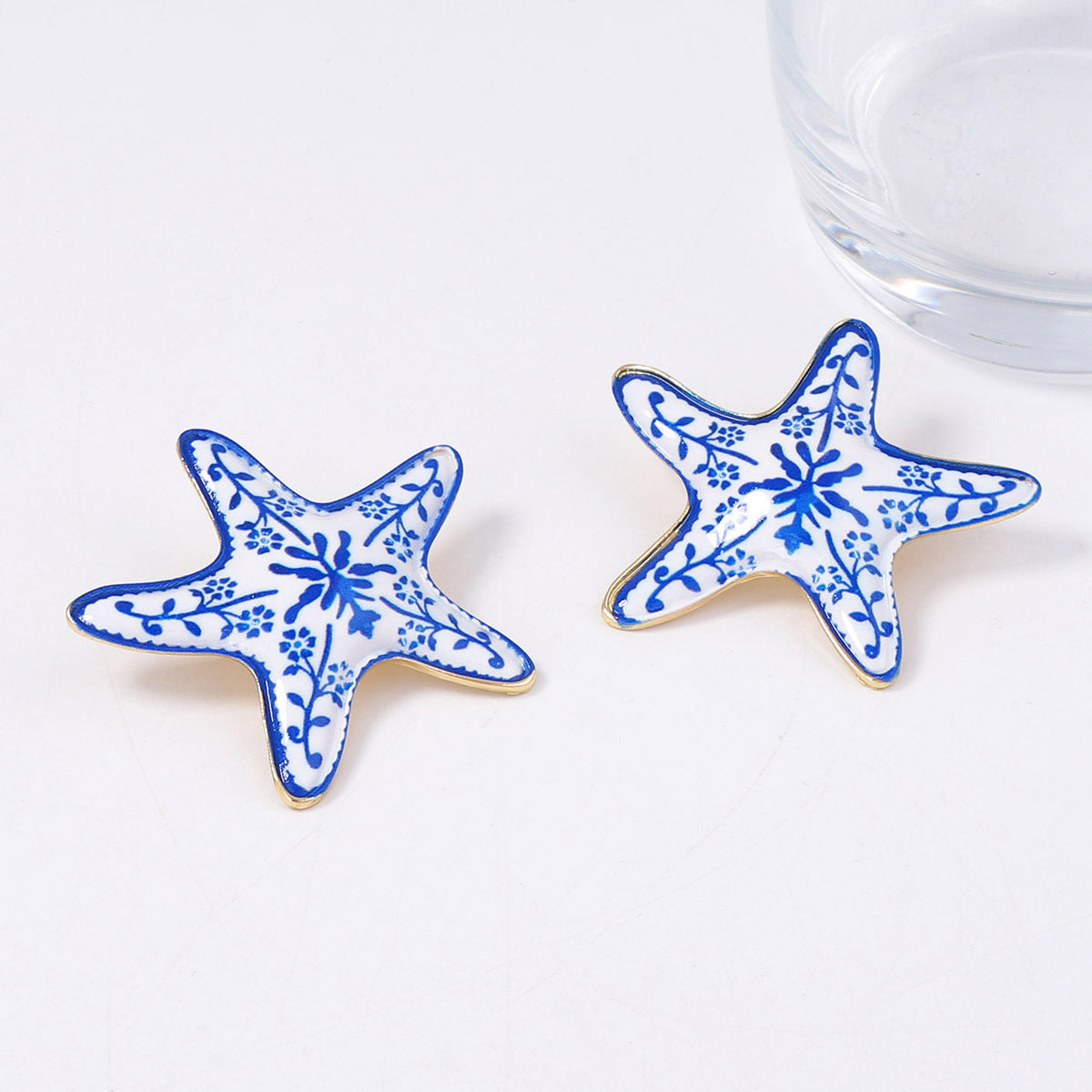 Wholesale  Light Luxury Color Enamel Glaze Alloy Star-shaped Earrings