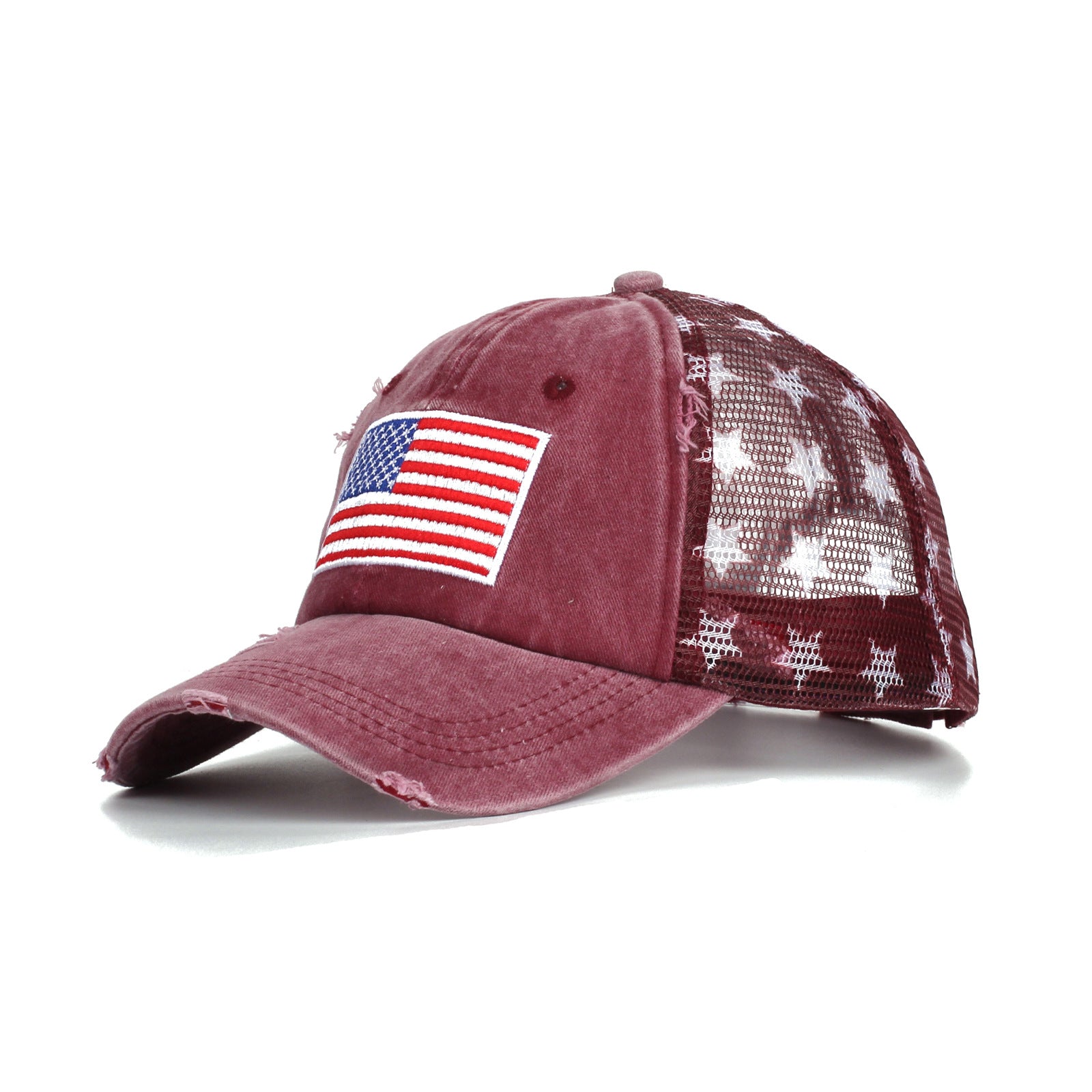 Wholesale American Flag Five Pointed Star Baseball Cap Hat ACC-HT-JingHong005