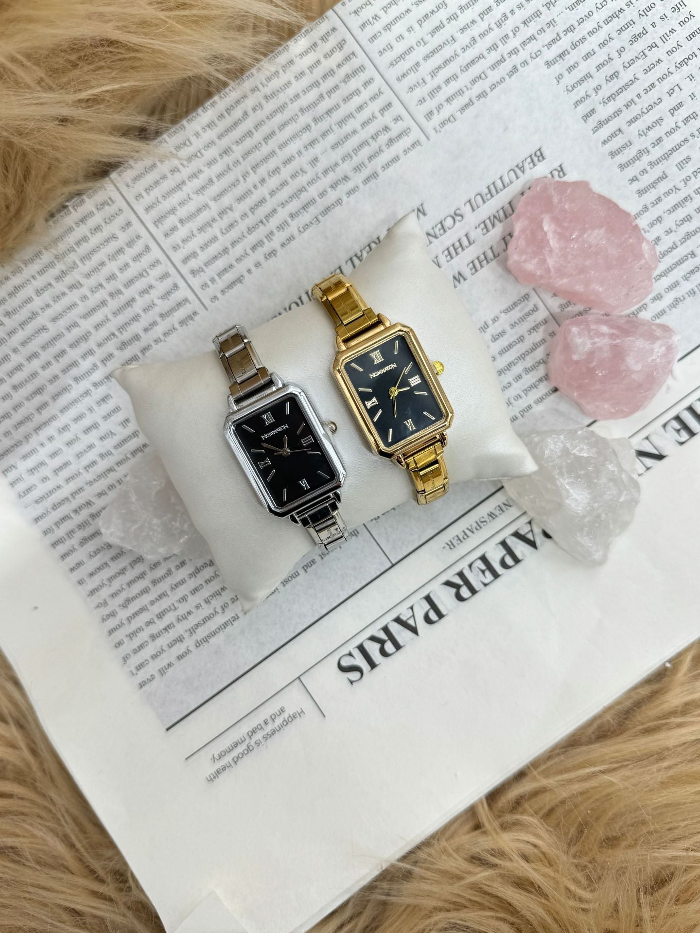 Wholesale Round Stainless Steel Quartz Watch with Rhinestones