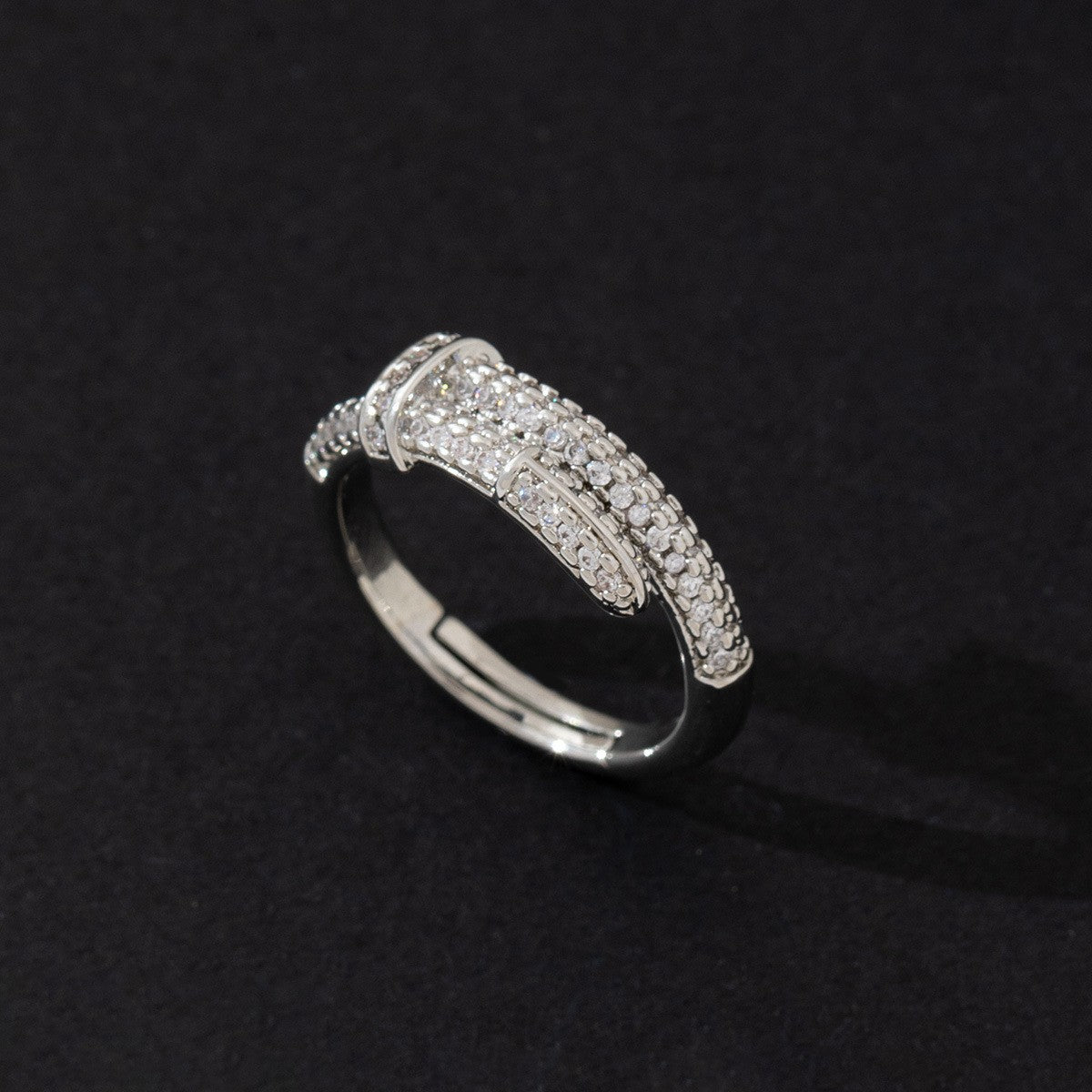 Wholesale Cold Style Vintage Cross Hollow Zircon Open Ring Chic Fashion Accessory For Everyday Wear